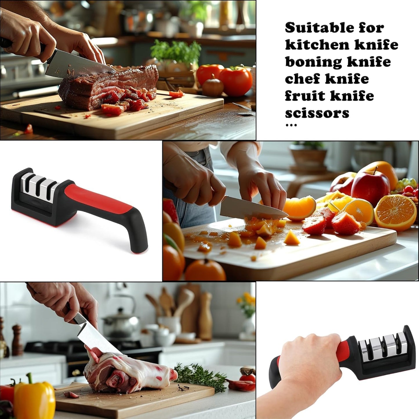 Kitchen Knife Sharpener- 3 Stage Sharpening Tool