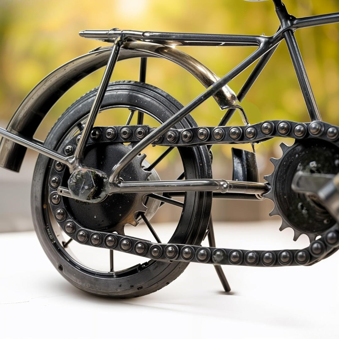 Iron & Wood Bicycle Showpiece | Antique Home Decor Accent