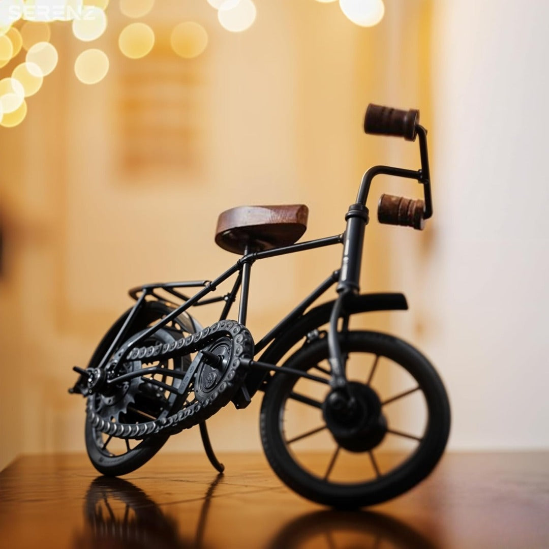 Iron & Wood Bicycle Showpiece | Antique Home Decor Accent