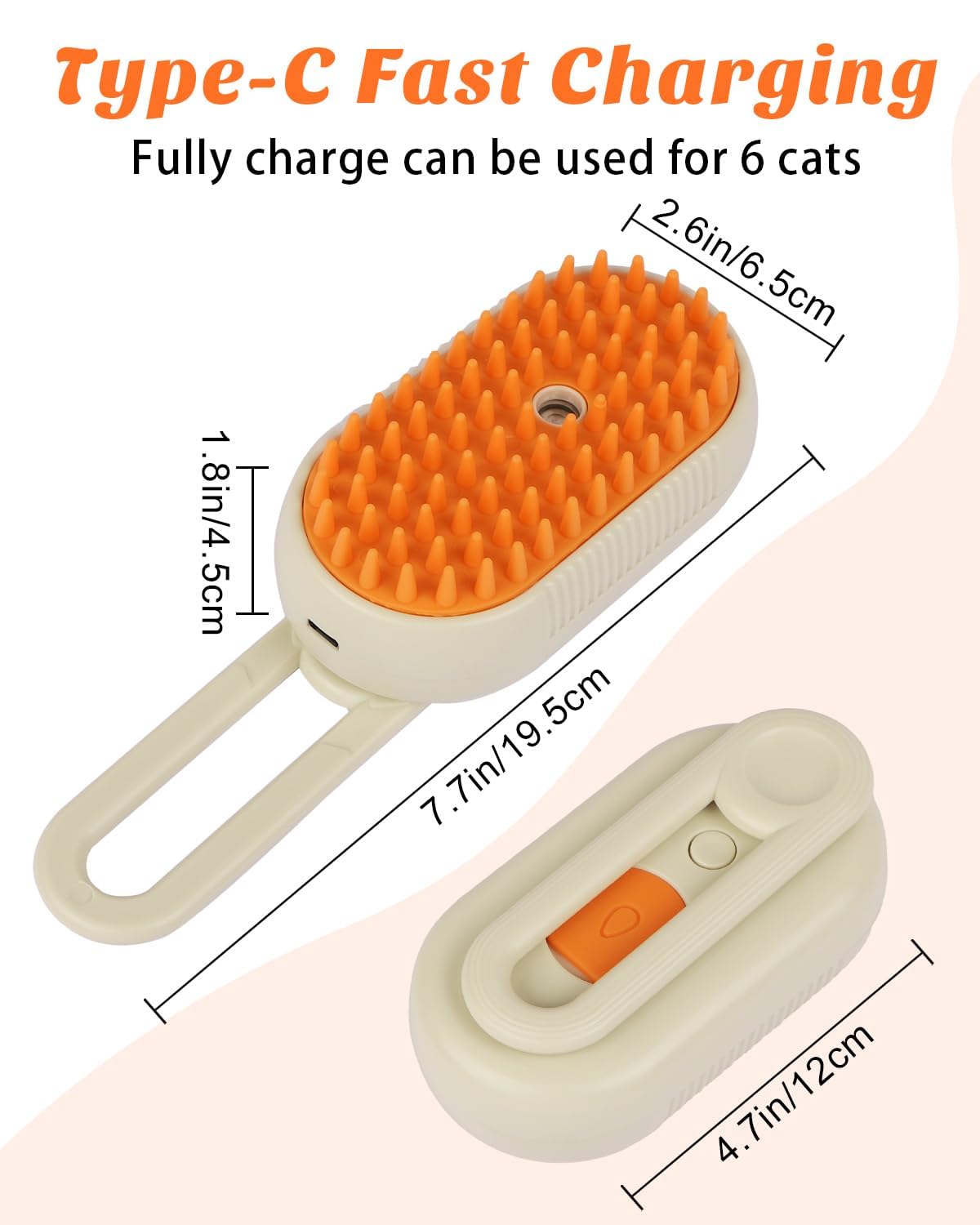 Pet Grooming Steam Brush- 4 in 1