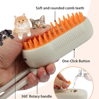 Pet Grooming Steam Brush- 4 in 1