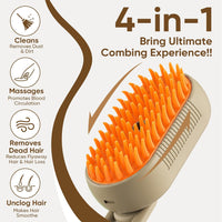 Pet Grooming Steam Brush- 4 in 1
