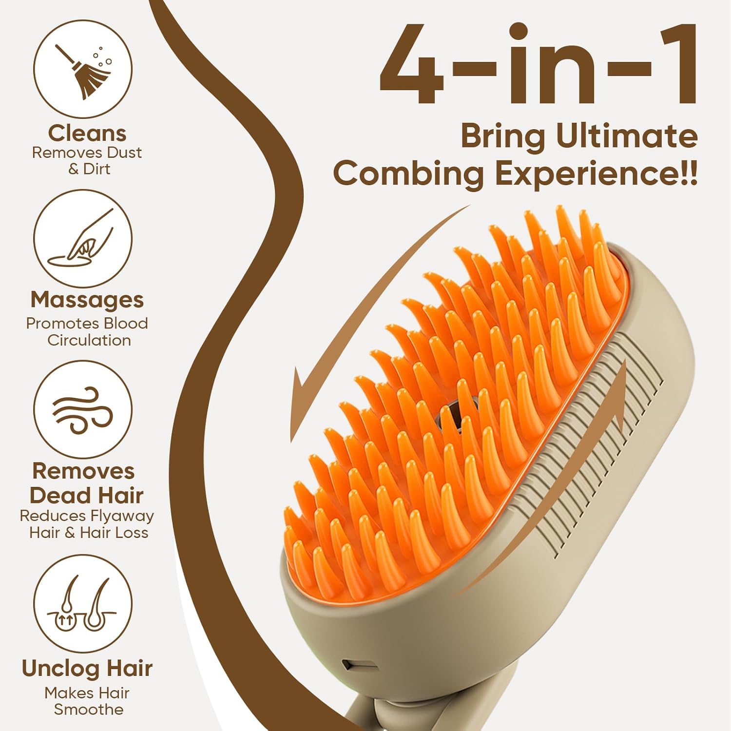 Pet Grooming Steam Brush- 4 in 1