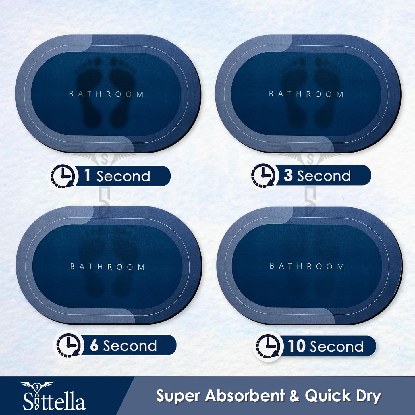 Anti-Skid Water Soaking Rubber Mat (Set of 2)