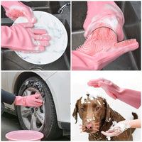 Silicone Dishwashing Gloves | Reusable Heat-Resistant Cleaning Gloves