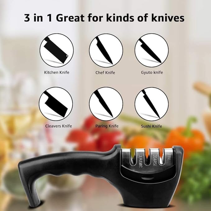 Kitchen Knife Sharpener- 3 Stage Sharpening Tool