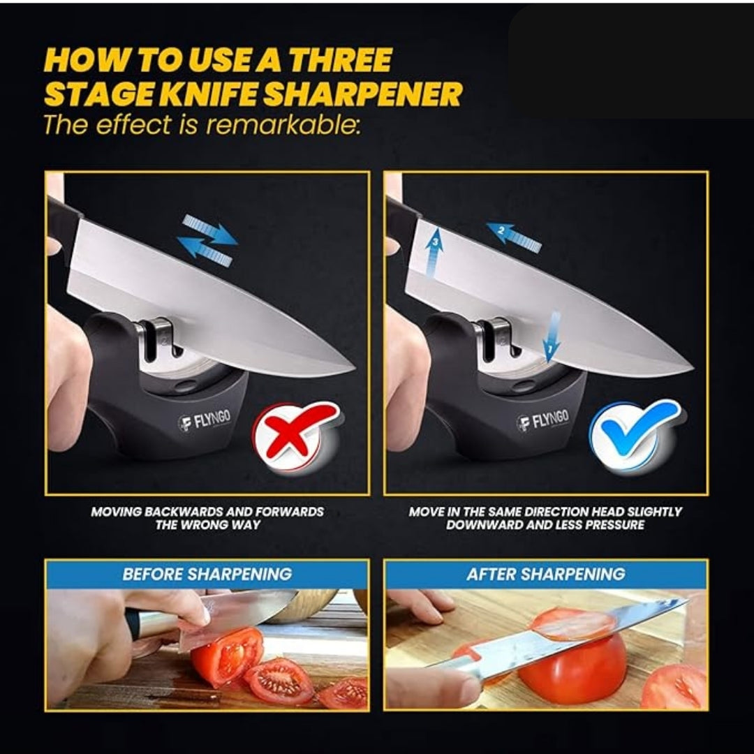 Kitchen Knife Sharpener- 3 Stage Sharpening Tool