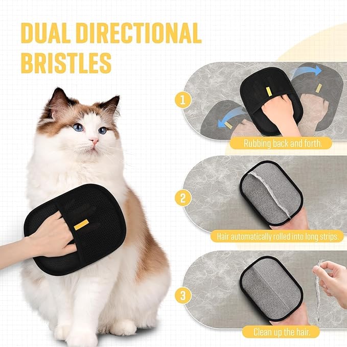 Pet Hair Removal Gloves for Cats & Dogs
