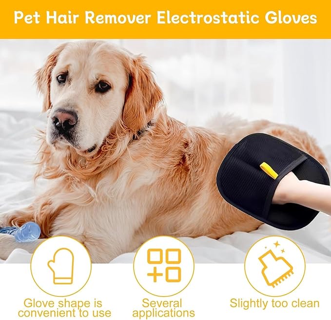 Pet Hair Removal Gloves for Cats & Dogs