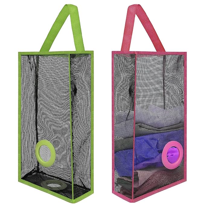 Mesh Polythene / Grocery Bag Holder & Dispenser (Pack of 2)