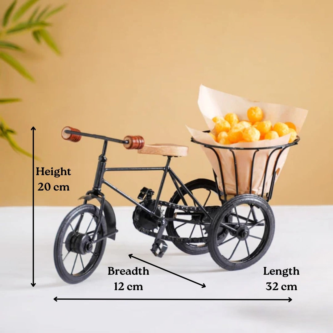 Metal Tricycle French Fry Basket | Decorative Snack Serving Basket